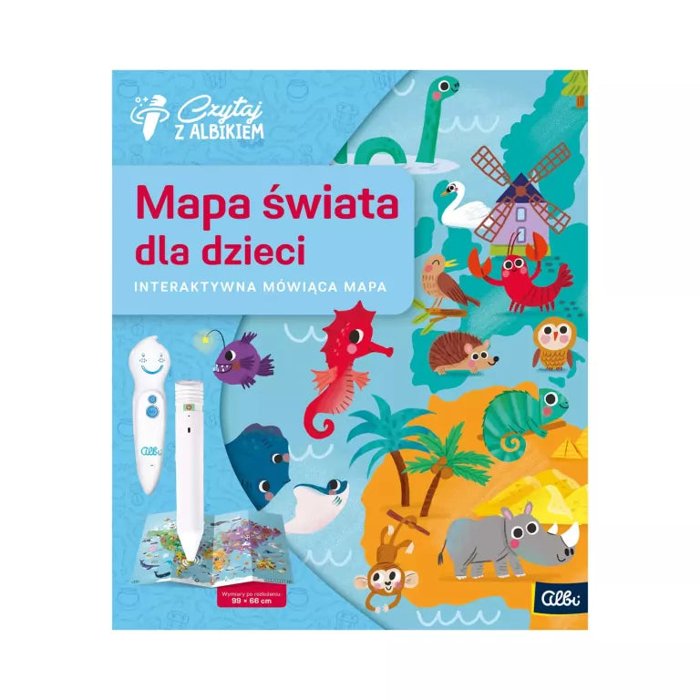 Mapa świata dla dzieci. Czytaj z Albikiem