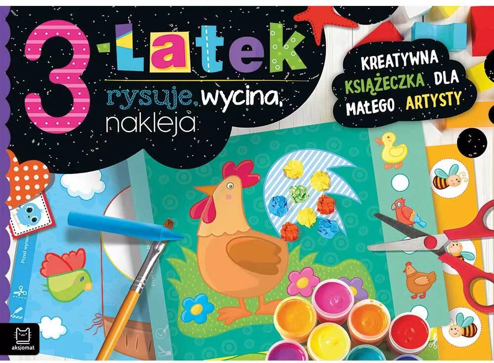 3-latek rysuje, wycina, nakleja