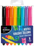 Kredki żelowe Kotki 8 kolorów KIDEA