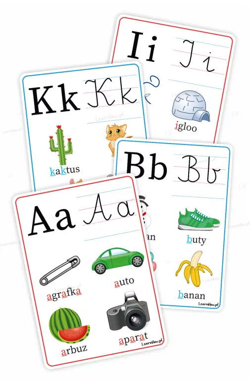Plansze edukacyjne A5. Alfabet 23 karty