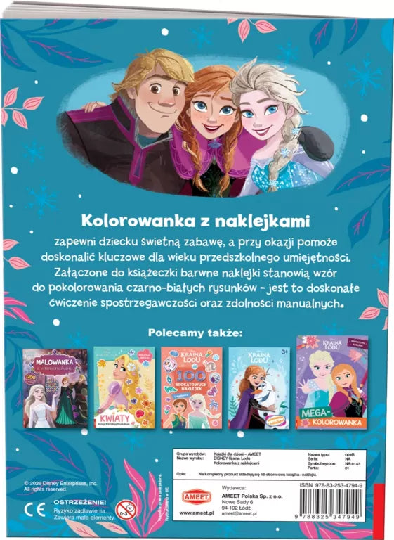 Disney Kraina Lodu. Kolorowanka z naklejkami