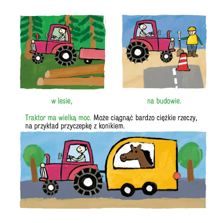 Kicia Kocia na traktorze. Kicia Kocia