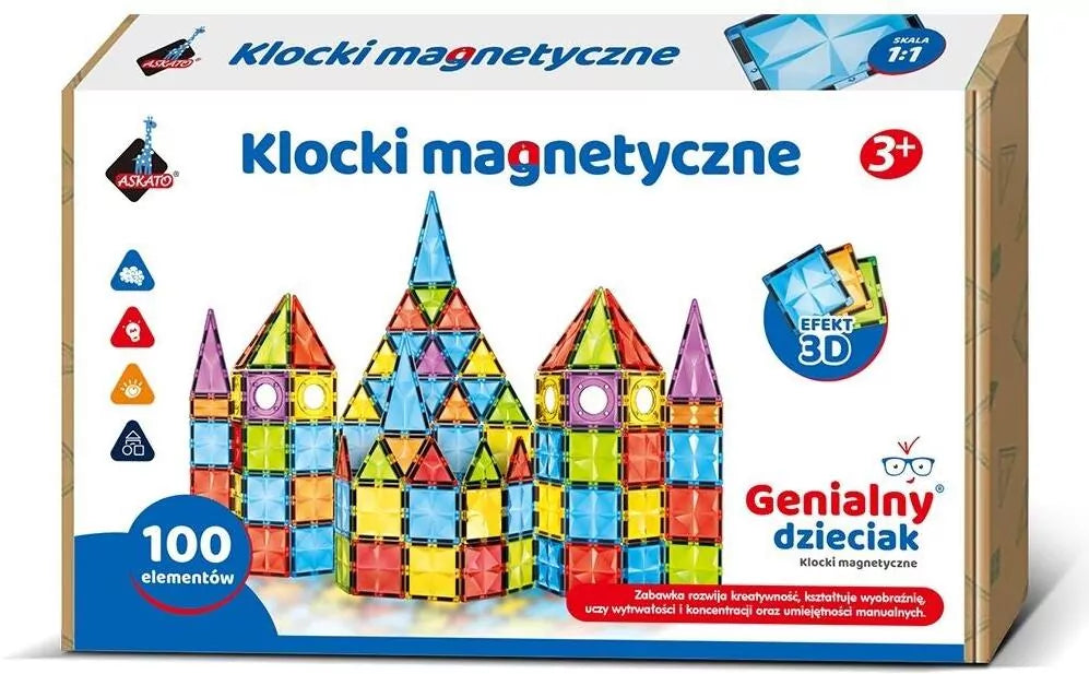 Klocki magnetyczne 100 elementów