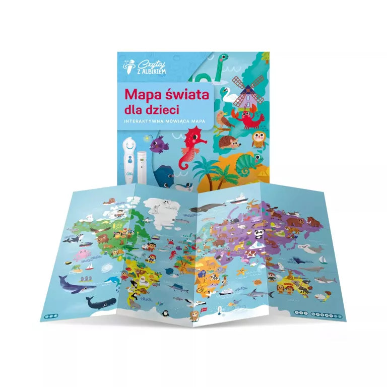Mapa świata dla dzieci. Czytaj z Albikiem
